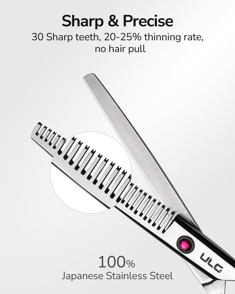 ULG Hair Thinning Scissors Professional Barberâ€™s Texturizing Teeth Shears for Hairdressing, Salon and Home Use Thinning Shears for Hair Cutting, Made of Japanese Stainless Steel, 6.5 inch - Image 2