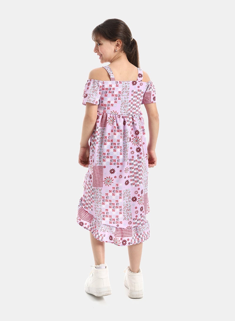 Andora Off Shoulder Casual Dress_Purple - Image 3