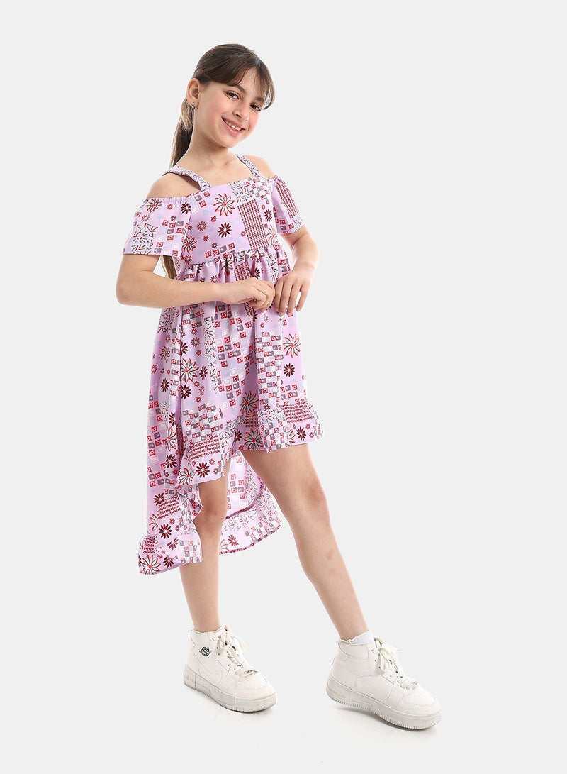 Andora Off Shoulder Casual Dress_Purple - Image 2