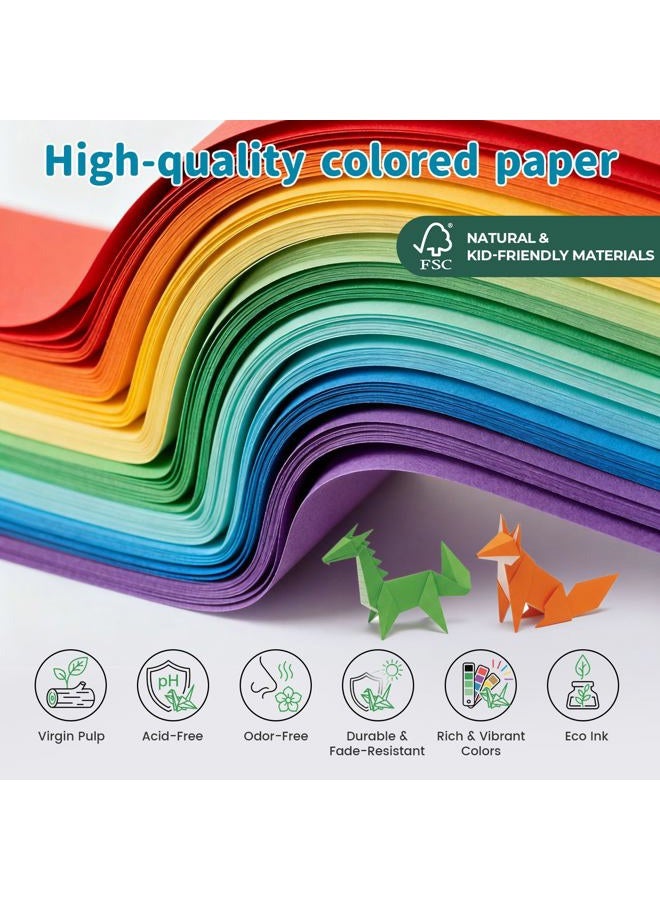 Koogel 500 Sheets Origami Paper, 6 x 6 Inch Colored Craft Paper for Kids Double Sided Square Paper Easy Fold Paper for Beginners Arts and Crafts - Image 3
