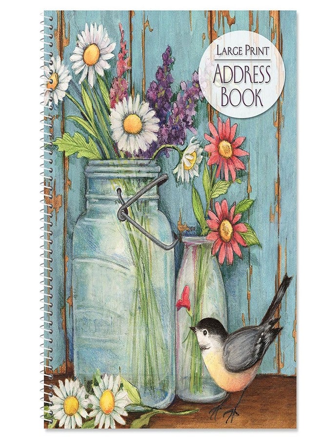 Current Jar Large Print Address Book, 56 Pages, Big 7” x 8.5” Spiral Bound, Soft Cover Organizer for Contact Phone Number, Mailing Address, & Email, Easy-to-Read Senior Logbook - Image 2