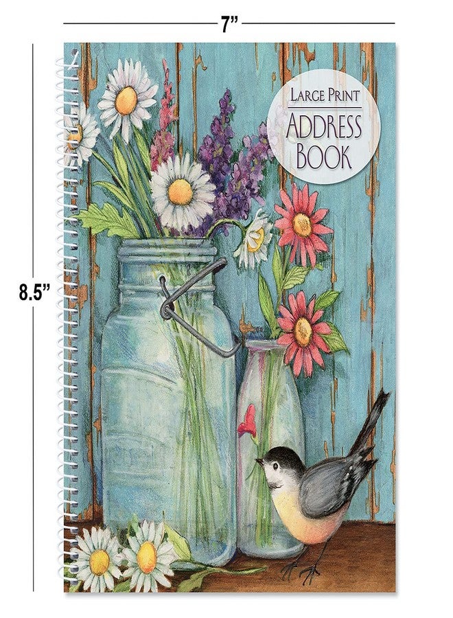 Current Jar Large Print Address Book, 56 Pages, Big 7” x 8.5” Spiral Bound, Soft Cover Organizer for Contact Phone Number, Mailing Address, & Email, Easy-to-Read Senior Logbook - Image 4
