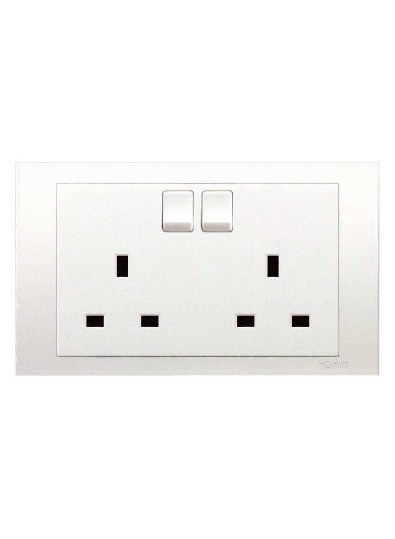 Schneider Electric Vivace 2 Gang Switch Socket 14 8 X 8 7 X 3 5 Cm 250 Vac 