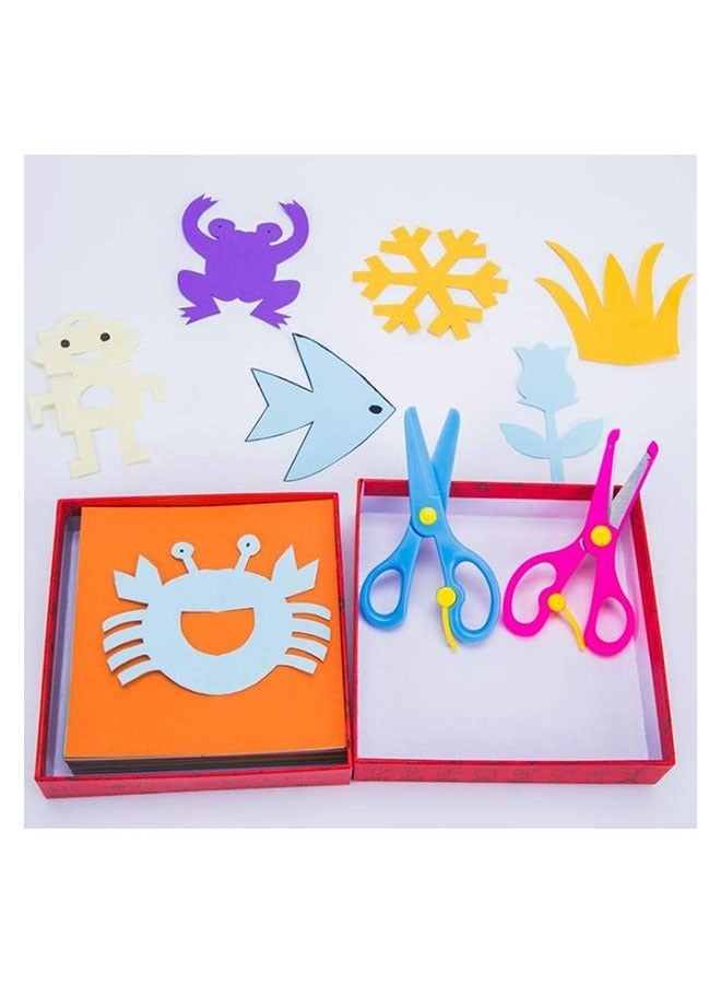240 Pcs Kids Paper Cutting Set Paper Activity Toys with 2 Safe Scissors Educational Toys for Kids Gift Idea