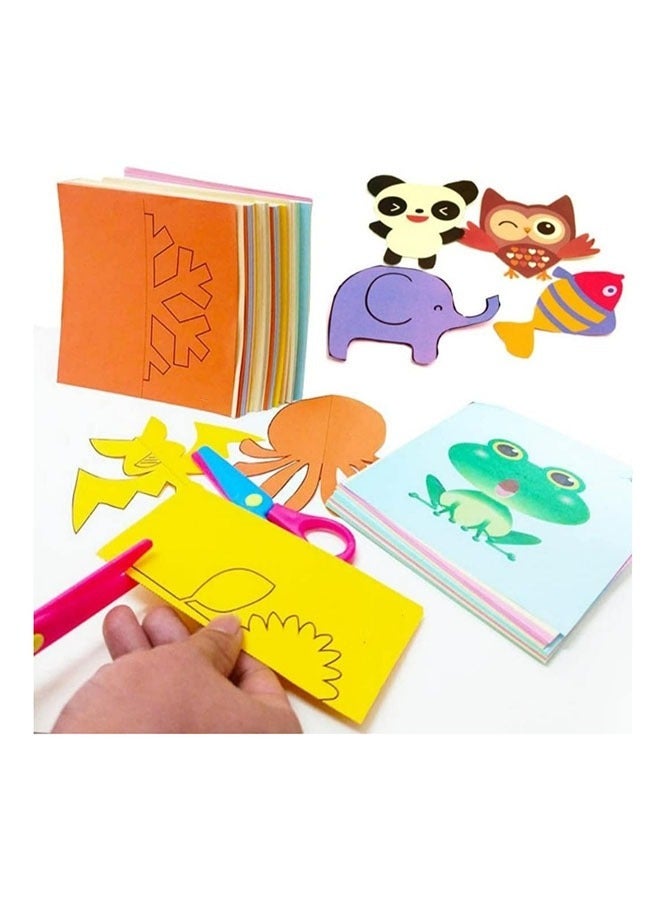240 Pcs Kids Paper Cutting Set Paper Activity Toys with 2 Safe Scissors Educational Toys for Kids Gift Idea