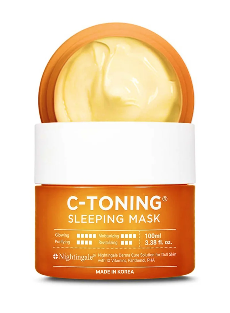 nightingale Korean C Toning Sleeping Mask with Vitamin C, Niacinamide, Hyaluronic Acid