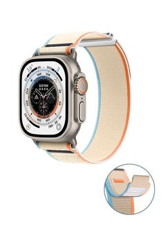 Nylon Braided Band Compatible for Apple Watch 44mm 45mm 49mm, Adjustable Breathable Stretchy Strap Wristband, Sport Trail Loop Strap
