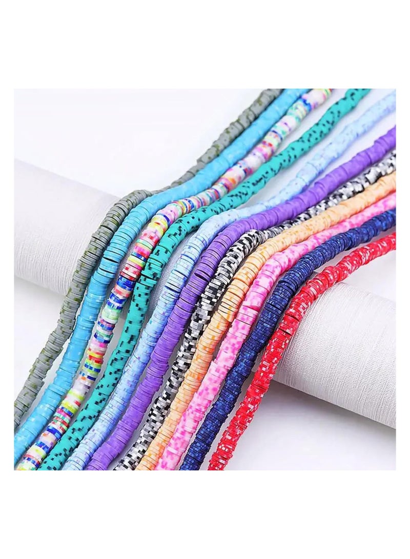 SOLARAE Clay Beads Bracelet Making Kit 6000 pcs Polymer Beads Spacer Clay Heishi Beads for Bracelet Jewelry Making DIY Bracelet Making Kit for Kids Teens Ages 8-12 24 Color Rainbow Pack 6mm Bead - Image 5