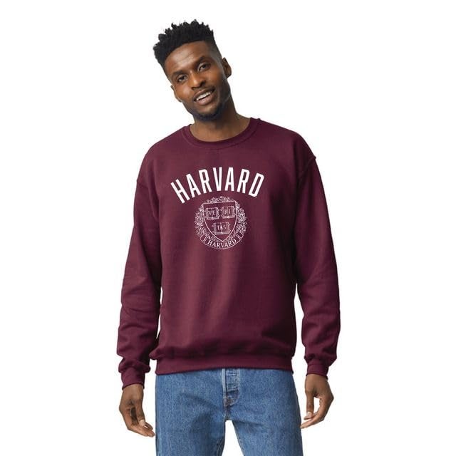 Barnesmith Harvard University Adult Unisex Crewneck Sweatshirt, Heritage, Crimson, Small - Image 2