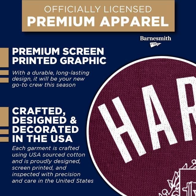 Barnesmith Harvard University Adult Unisex Crewneck Sweatshirt, Heritage, Crimson, Small - Image 4
