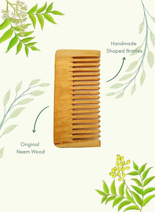 ZAIKRO Neem Wood Comb Wide Teeth | Natural Anti-Dandruff Wooden Hair Comb | Scalp Massage Detangling Comb for Hair Growth | Suitable for Men, Women & All Hair Types - Image 5