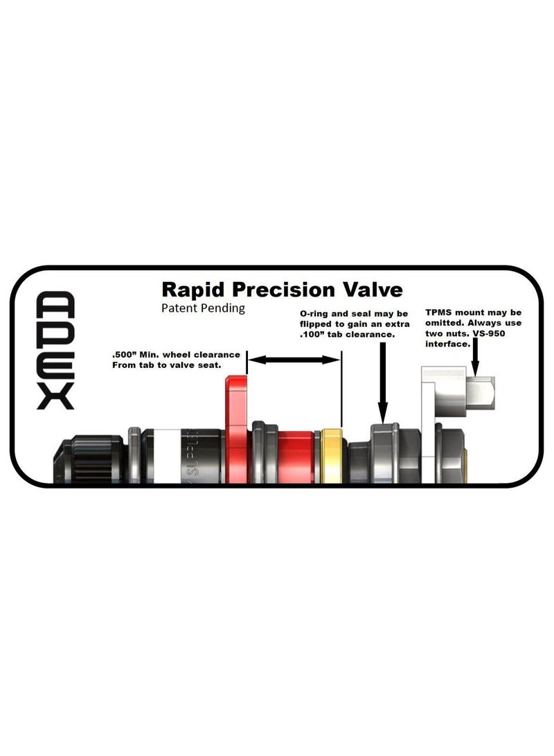 APEX PERFORMANCE PRODUCTS APEX Performance 3.0 Rapid Precision Fast Deflation Valves – XL (Deep Recess) Set of 4 - Image 5