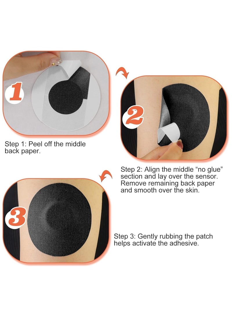 Fixic Freestyle Adhesive Patch 30 PCS – Good for Libre – Enlite – Guardian – NO Glue in The Center of The Patch – Pre-Cut Back Paper – Long Fixation for Your Sensor!(black) - Image 3