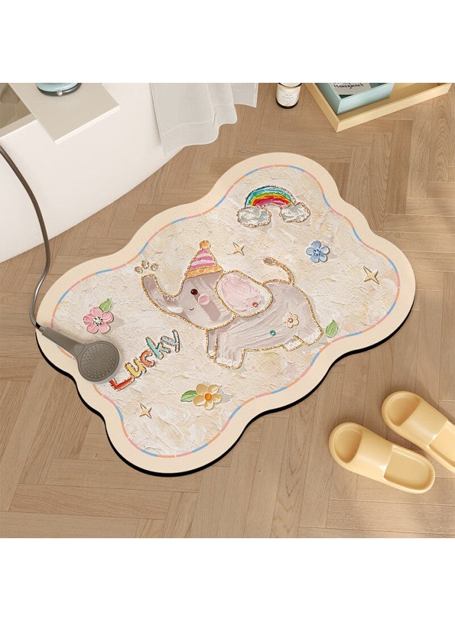 Slowly Say Manshuo Bathroom Non-slip Mat, Elderly Bathing Anti-fall Floor Mat, Bathroom Entrance Strong Water-absorbing Thickened Foot Mat, 40*60cm - Image 1