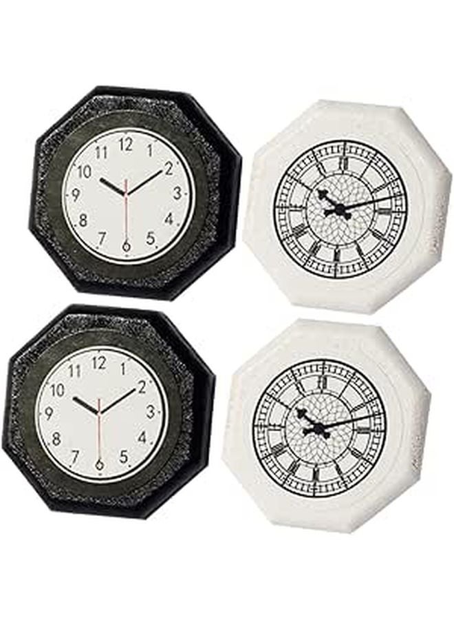 Miniature Wall Clock Set Of 4 For Dollhouse Tiny Scale Furniture Accessories - Image 1