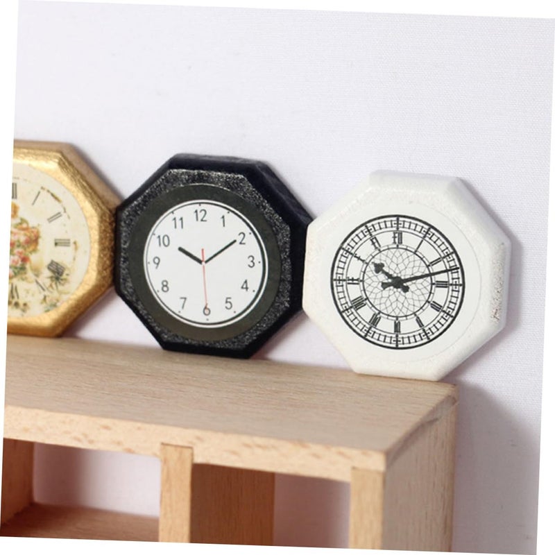 Miniature Wall Clock Set Of 4 For Dollhouse Tiny Scale Furniture Accessories - Image 4