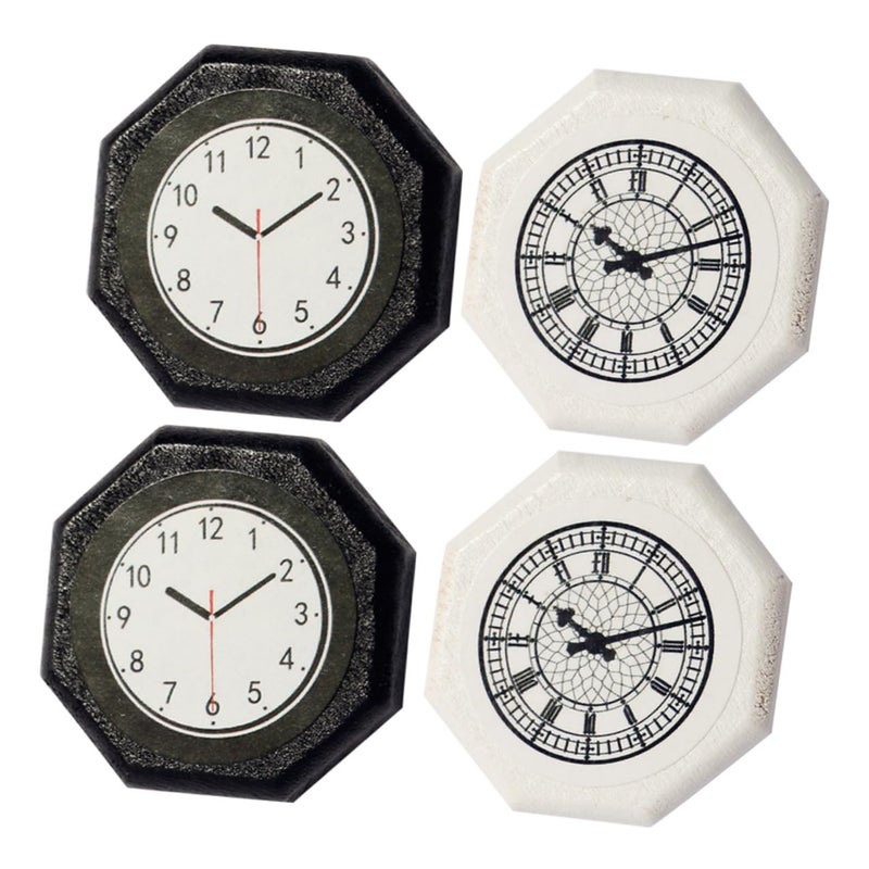 Miniature Wall Clock Set Of 4 For Dollhouse Tiny Scale Furniture Accessories - Image 2