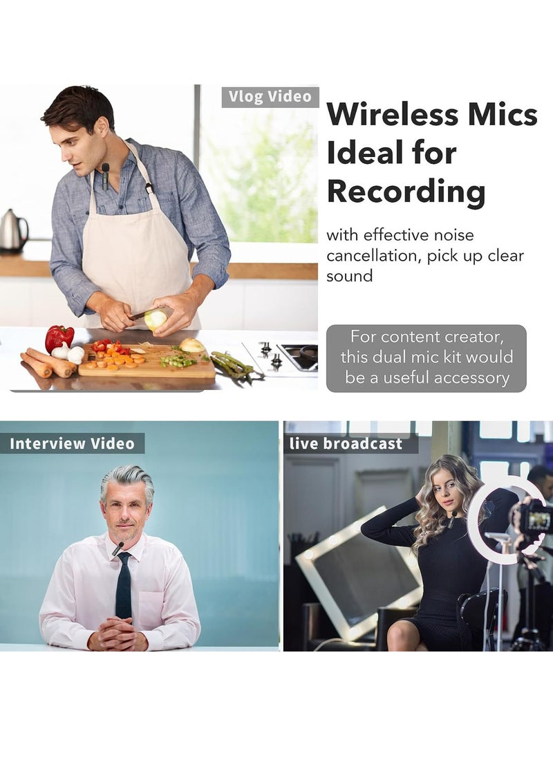 Generic Wireless collar clip microphone for recording videos, suitable for Typc-C interface+Apple interface+Android interface, with clear and impurity free sound  - Image 2
