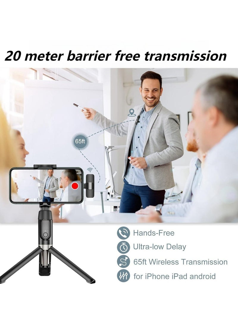 Wireless collar clip microphone for recording videos, suitable for Typc-C interface+Apple interface+Android interface, with clear and impurity free sound