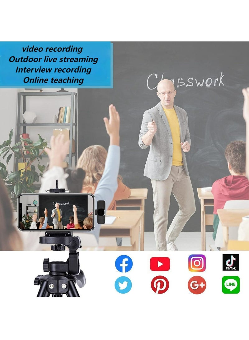 Wireless collar clip microphone for recording videos, suitable for Typc-C interface+Apple interface+Android interface, with clear and impurity free sound
