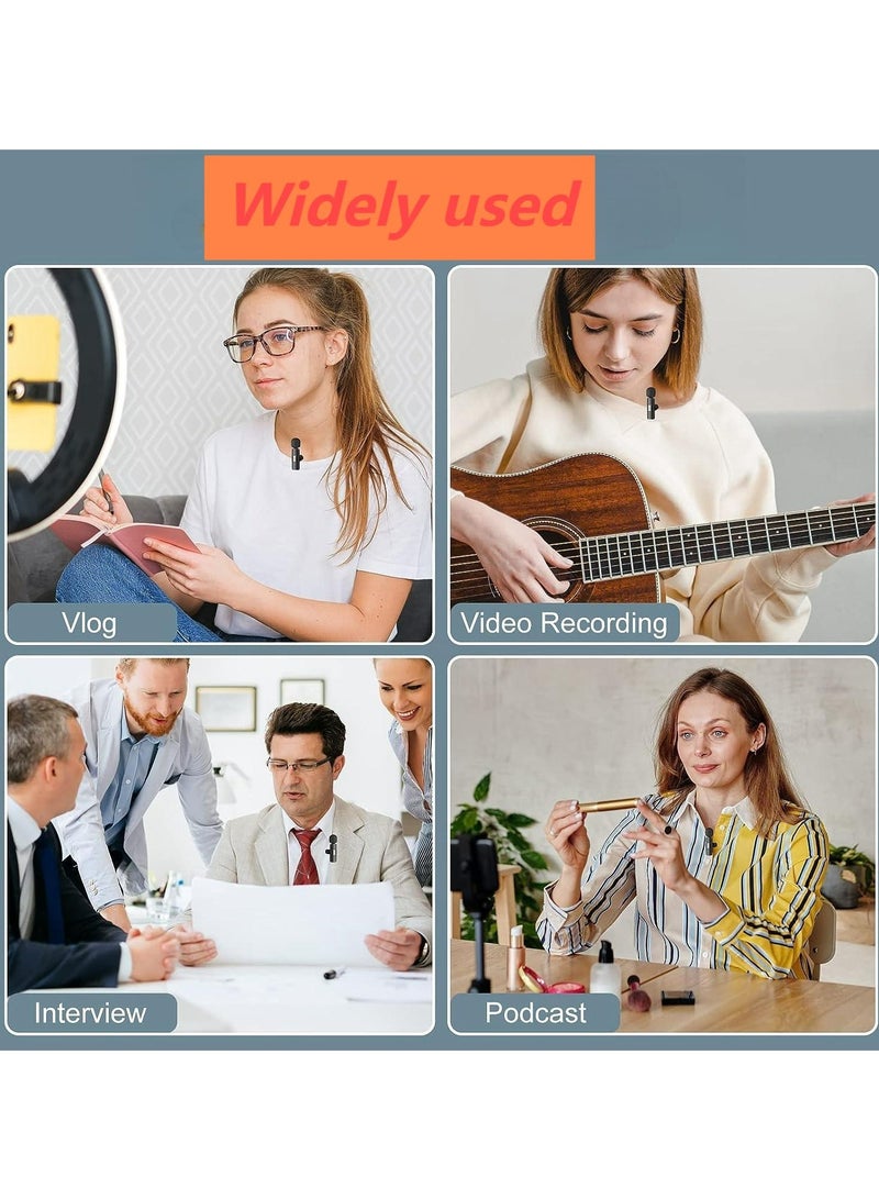 Wireless collar clip microphone for recording videos, suitable for Typc-C interface+Apple interface+Android interface, with clear and impurity free sound