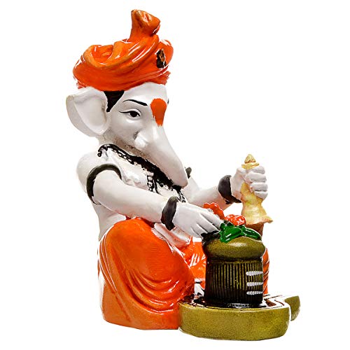 Aadaa Resin Ganesha Figurine, 13.5x8.5 cm, Multicolour, 1 Piece - Image 5
