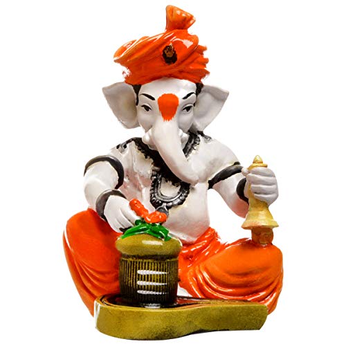 Aadaa Resin Ganesha Figurine, 13.5x8.5 cm, Multicolour, 1 Piece - Image 3