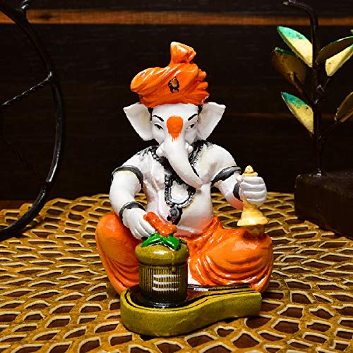 Aadaa Resin Ganesha Figurine, 13.5x8.5 cm, Multicolour, 1 Piece - Image 2