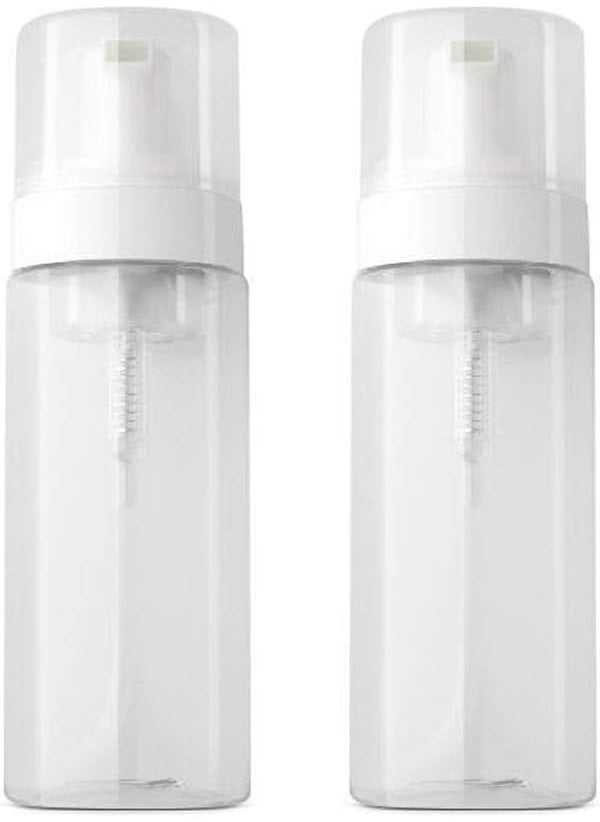 ericotry 2Pcs Transparent Plastic Foam Pump Bottle Foaming Dispensers for Facial Cleanser Shampoo Liquid Hand Bath (100ml/3.4oz) 
