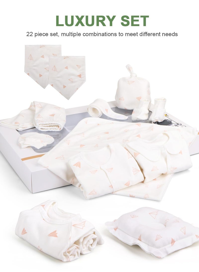 Arabest 22PCS Newborn Baby Gifts Set, Newborn Layette Gift Set, Baby Clothes Accessories Set for Boys and Girls, Premium Cotton, Perfect Gift Box for Spring Summer Autumn Winter Four Seasons - Image 5