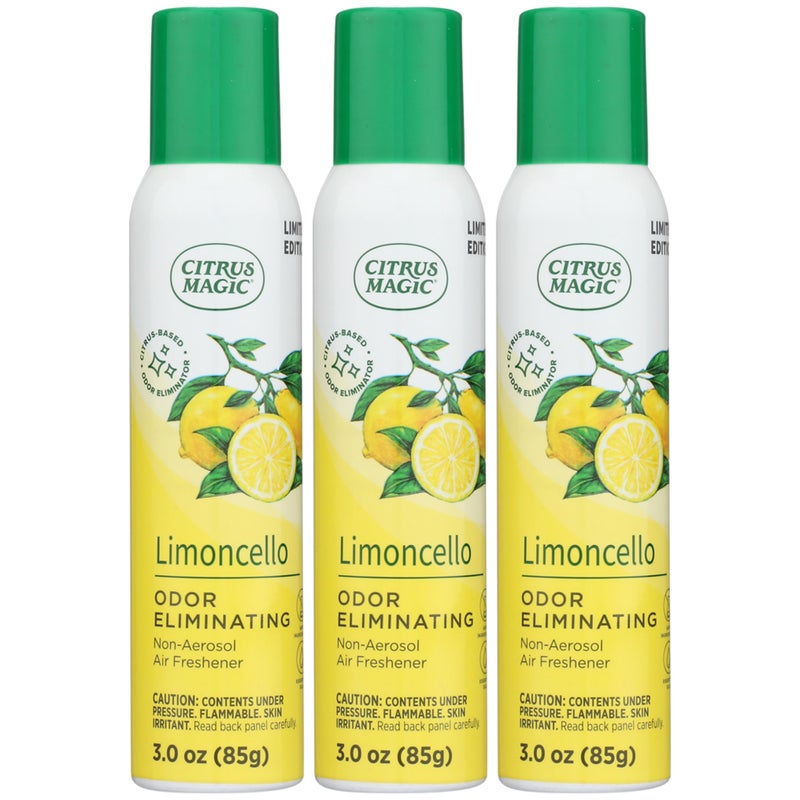 Citrus Magic رذاذ معطر للجو من سيتروس ماجيك، إصدار محدود، يقضي على الروائح، ليمونسيلو، 3 أونصات، عبوة من 3 - Image 1