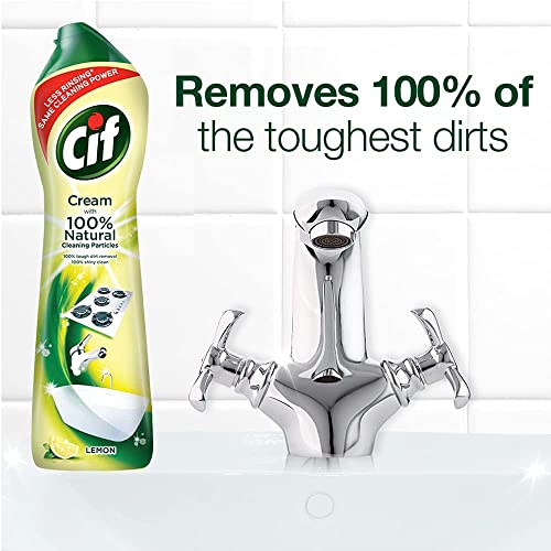 Cif Multi Purpose Cleaner with Cream and Micro Crystals Lemon, 500 ml - Pack of 2 [Packaging might vary] - Image 2