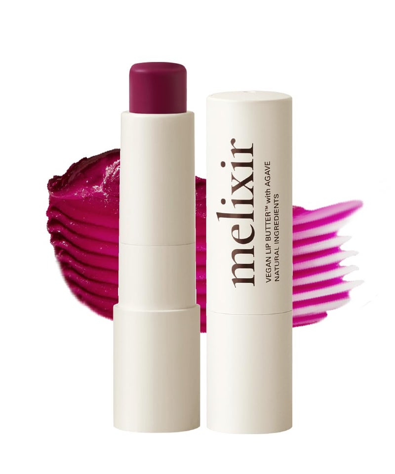 Melixir Vegan Lip Butter (12 Colors), Hydrating Tinted Lip Balm Stick, Bee-Free, Petrolatum-Free, Plant-Based, Moisturizes Dry & Chapped Lips With Shea Butter, Sheer, Natural Finish - #02 Nudy Rose