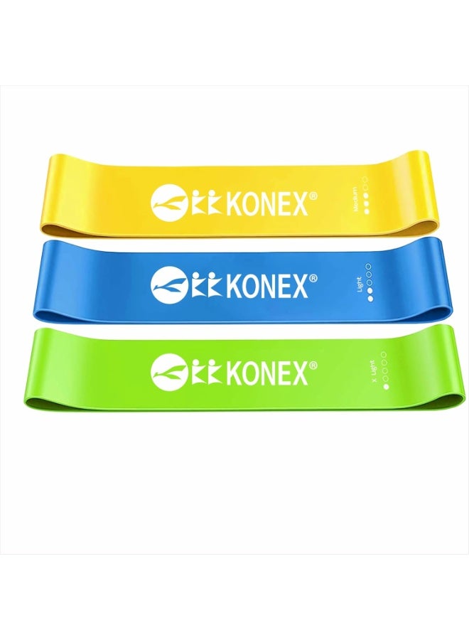 KONEX Natural Latex Resistance Band Loops for Men & Women | High Elasticity, Durable & Odour Free | Ideal for Home or Gym Workouts, Exercises, Stretching, Pull Ups, and Booty Toning (Pack of 3) - Image 1