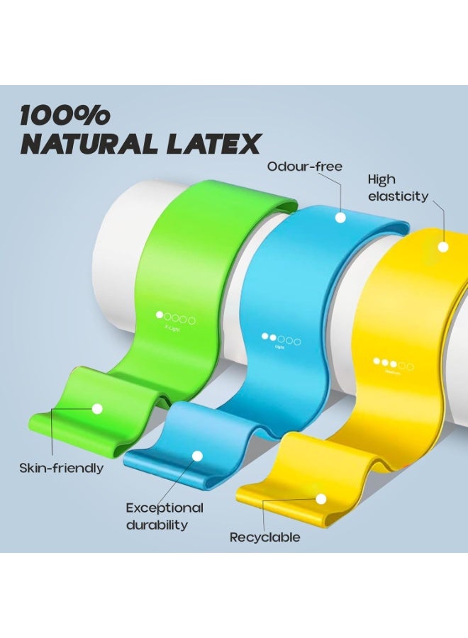 KONEX Natural Latex Resistance Band Loops for Men & Women | High Elasticity, Durable & Odour Free | Ideal for Home or Gym Workouts, Exercises, Stretching, Pull Ups, and Booty Toning (Pack of 3) - Image 2