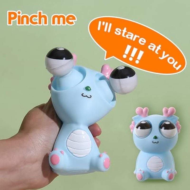 Pop-Out Eye Dragon Squeeze Toy - Stress Relief Sensory Squishy for Adults, Funny Anti-Stress Ball, Ideal Anxiety Toy for Party Favors and Gifts (Pink) - Image 2