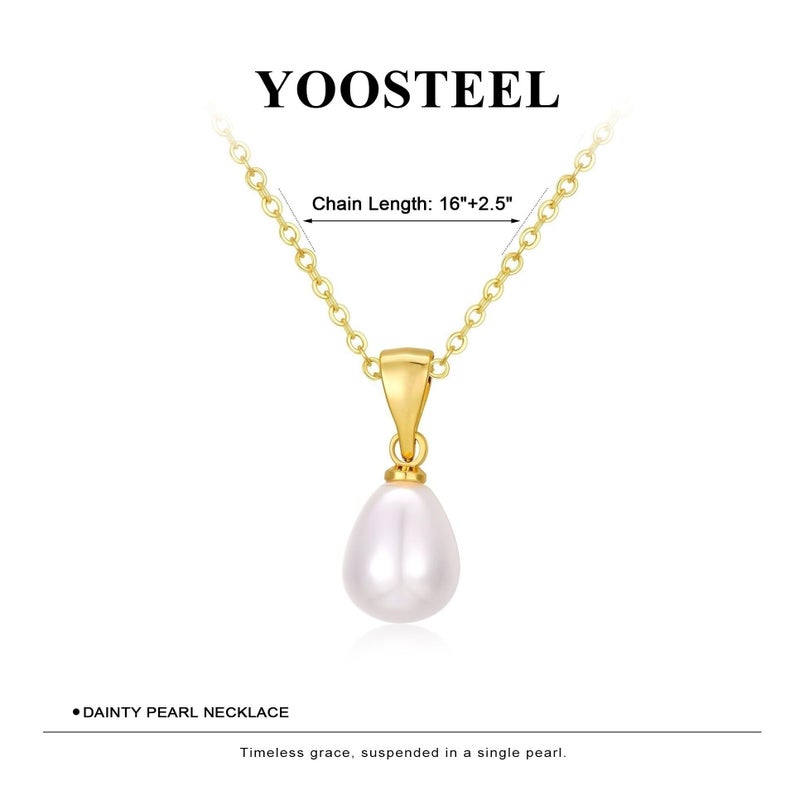 Yoosteel Pearl Necklaces for Women - Dainty 14K Gold Plated Pearl Choker Pendant Necklace for Women Trendy Simple Elegant Necklace Womens Jewelry Wedding Bridesmaid Proposal Gifts - Image 5