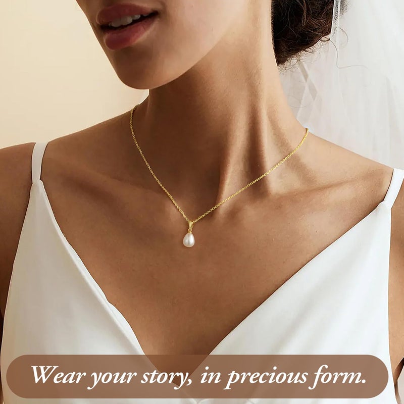 Yoosteel Pearl Necklaces for Women - Dainty 14K Gold Plated Pearl Choker Pendant Necklace for Women Trendy Simple Elegant Necklace Womens Jewelry Wedding Bridesmaid Proposal Gifts - Image 4