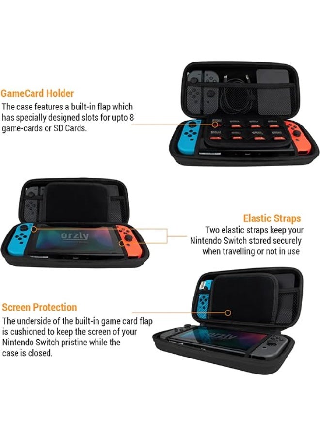 Carry Case Compatible with Nintendo Switch and New Switch OLED Console -Protective Hard Portable Travel Carry Case Shell Pouch with Pockets for Accessories and Games  - Image 2
