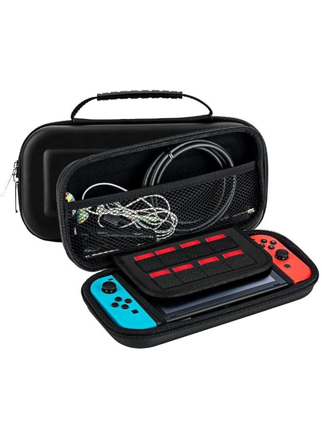 Carry Case Compatible with Nintendo Switch and New Switch OLED Console -Protective Hard Portable Travel Carry Case Shell Pouch with Pockets for Accessories and Games  - Image 1