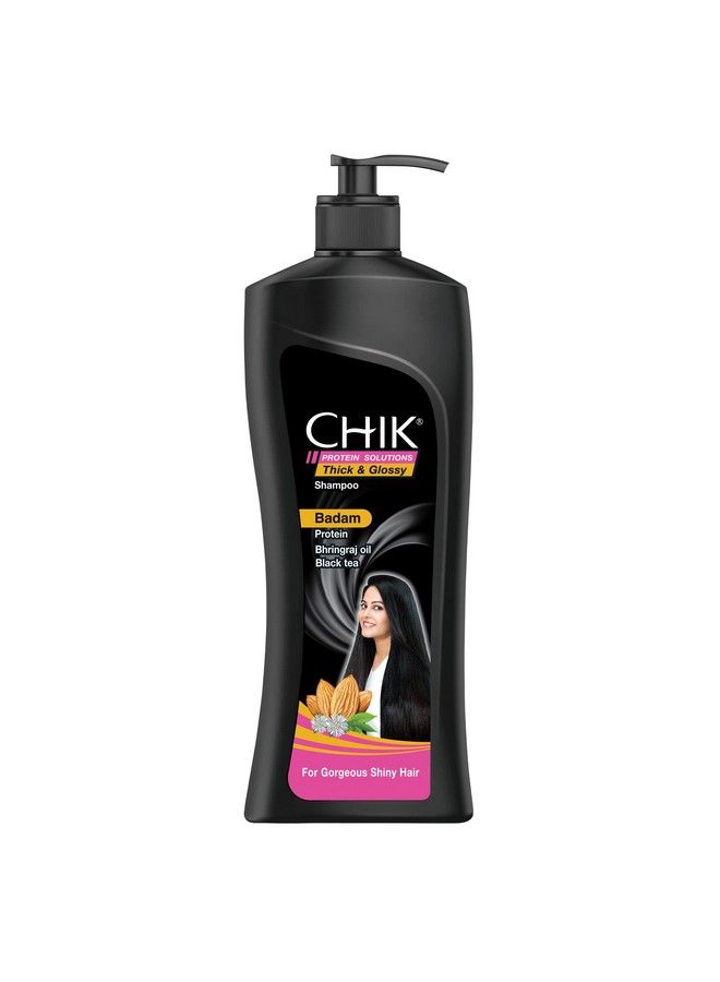 Chik Protein Solution Thick And Glossy Shampoo With The Goodness Of Badam Protein Bhringraj Oil And Black Tea For Gorgeous Shiny Hair (340Ml) - Image 1