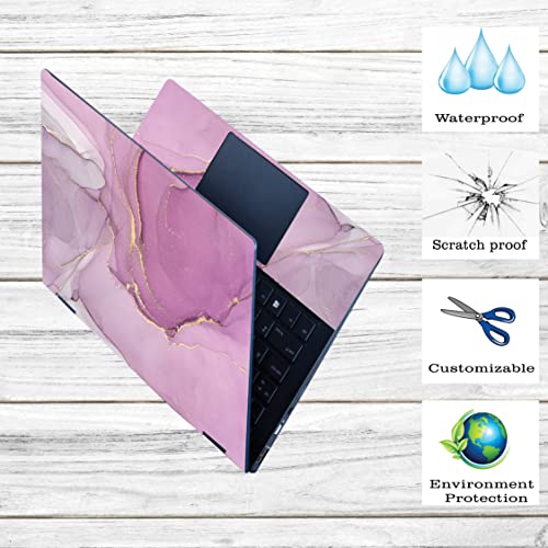 Inkykart Marbel D12 Top+Wrist Pad Vinyl Laptop Skin/Sticker/Cover for 15 to 15.6 Inches Laptops Laminated-Removable-HD Quality Compatible for Hp-Dell-Sony-Lenovo-Asus etc.(15x10 Inches) - Image 2