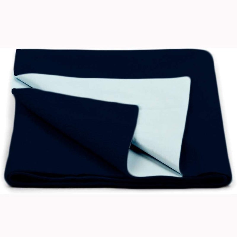 Edenwald Waterproof Quick Dry Sheet for Baby| Bed Pad Anti-Piling Fleece Extra Absorbent Washable Matress Protector| Baby Bed Protector Sheet for Toddler Children, Large Size, 140X100Cm,Navy Blue - Image 1