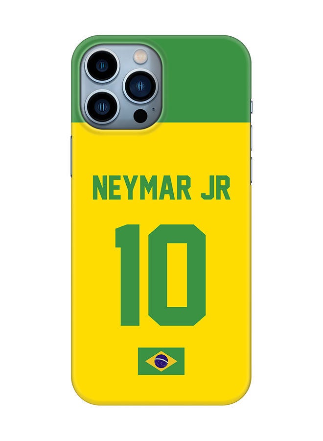 Stylizedd Slim Cover for Apple iPhone 13 Pro Max Case Snap Classic Series Mobile Cover Hard PC Shield Matte Finish Print -Brazil-Player-Neymar Jr - Image 1