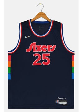 Nike Nike x NBA Kids Boy Short Sleeve Philadelphia 76ers Basketball Jersey, Navy  - Image 1