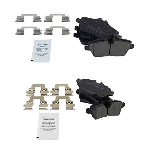 TRQ Front Rear Brake Pads Ceramic Compatible with 20072016 Mini Cooper