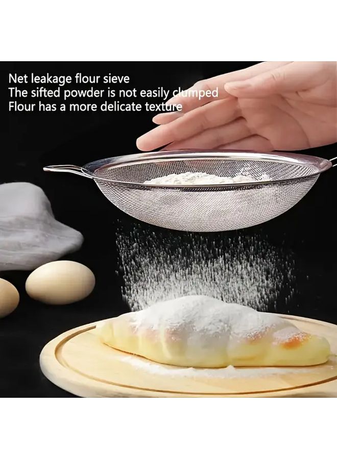 Premium Stainless Steel Slotted Spoon Wooden Handle Fine Mesh Strainer 1pc - Image 5