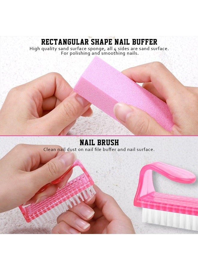 FANDAMEI Nail Buffers and Files, Manicure Tools Kit with 3PCS Nail File, 2PCS Nail Buffer, Rectangular Nail Buffer Block, Cuticle Nippers, Cuticle Pusher, Cuticle Peeler. Cuticle Oil and Nail Brush. - Image 4