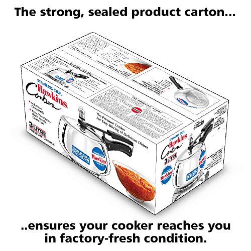 Hawkins 3 Litre Contura Pressure Cooker, Stainless Steel Inner Lid Cooker, Handi Cooker, Induction Cooker, Silver (SSC30) - Image 4