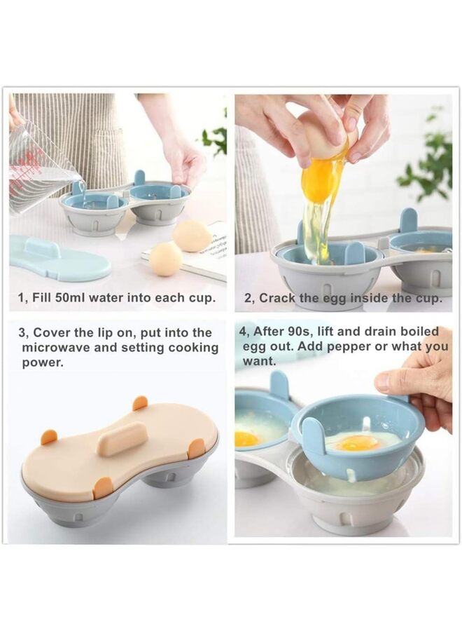 Egg Poacher Microwavable with Measure Cup Dishwashable, Egg Maker Poached Kitchen Gadget (Orange) - Image 3